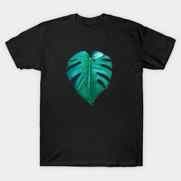 watercolor monstera leaf T-Shirt by raghda